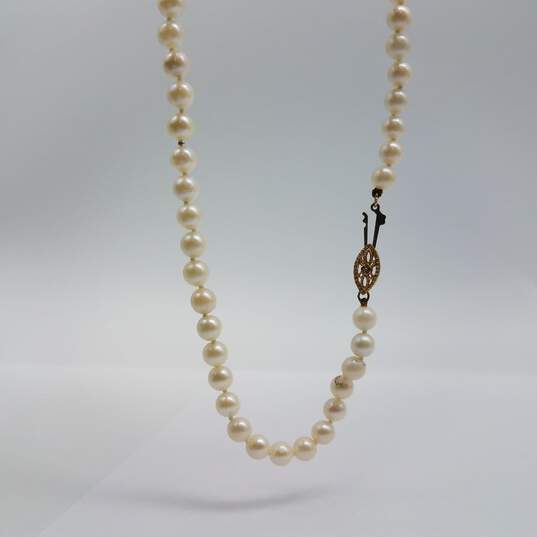 14k Gold FW Pearl Necklace 17.2g image number 4