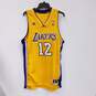 Mens Yellow Los Angeles Lakers Shannon Brown #12 Basketball Jersey Size Medium image number 1