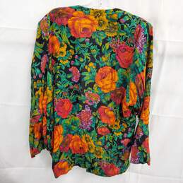 Karen Kane Vintage 80s Multicolor Floral Print Open Front Jacket Women's Size XS alternative image