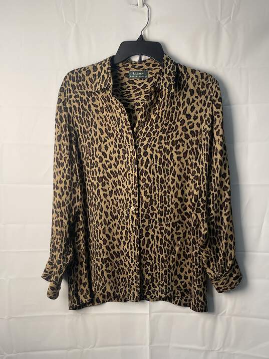 Lauren Womens Animal Print Button Up Blouse Size approx. 40 (no size label) image number 1