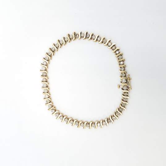 10K Gold Diamond Tennis Bracelet 7.8g image number 3