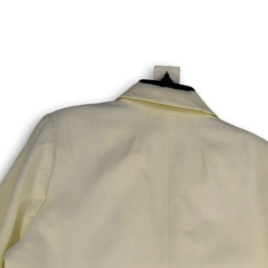 NWT Womens White Long Sleeve Peak Lapel Pockets One Button Blazer Size 22 image number 4