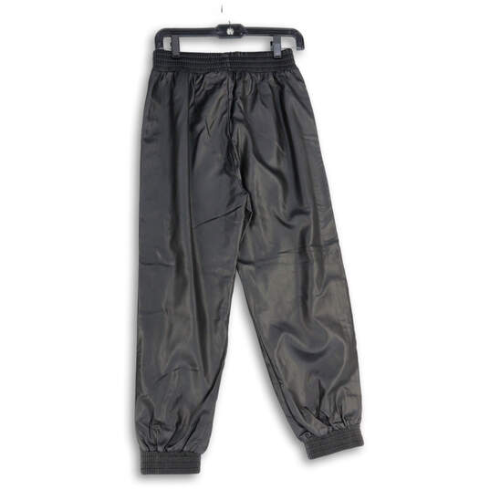 NWT Womens Black Leather Elastic Waist Side Zip Jogger Pants Size Medium image number 2