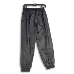 NWT Womens Black Leather Elastic Waist Side Zip Jogger Pants Size Medium alternative image