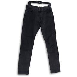 Michael Kors Mens Black Denim Dark Wash Slim Fit Skinny Leg Jeans Size 30/32