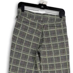 NWT Womens White Green Plaid Pull-On Straight Leg Trouser Pants Size S