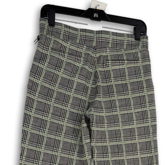 NWT Womens White Green Plaid Pull-On Straight Leg Trouser Pants Size S image number 1