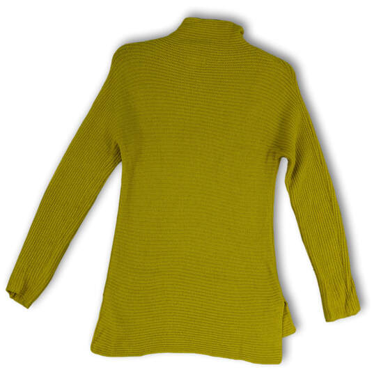 Womens Yellow Long Sleeve Mock Neck Knitted Pullover Sweater Size S image number 2