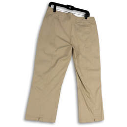 NWT Womens Beige Flat Front Pocket Straight Leg Golf Ankle Pants Size 12 alternative image
