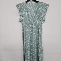 Allover Print Ruffle Trim Shirred Waist Dress alternative image