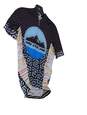 Boys Multicolor Short Sleeve Full Zip Activewear Cycling T Shirt Size M image number 3