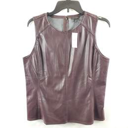 Ann Taylor Women Brown Faux Leather Vest M NWT