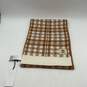 NWT Timberland Womens Brown White Plaid Ribbed Knitted Fringe Rectangle Scarf image number 3