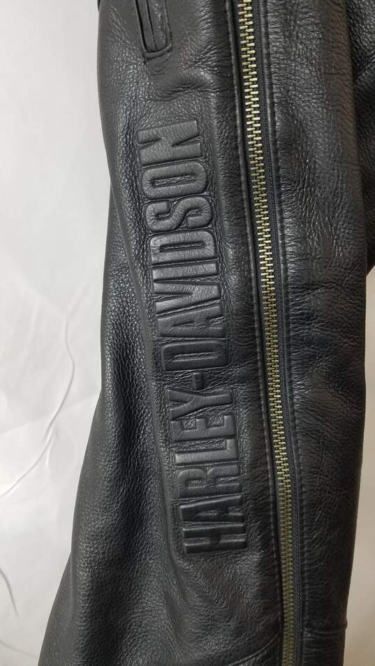 HARLEY DAVIDSON Deluxe Leather Chaps Mens XL Black Embossed Logo image number 3