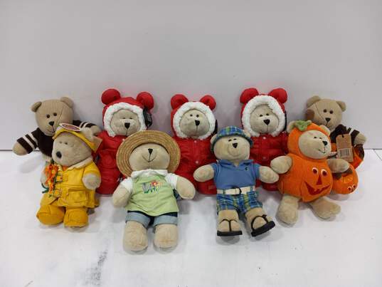 Bundle of 9 Assorted Starbucks Bearista Collectible Teddy Bears image number 1