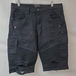 Supply & Demand Distressed Black Denim Jean Shorts 36W XL