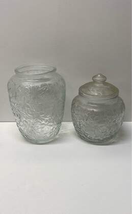 2 Princess House Fantasia Glass Canister / Cookie Jar