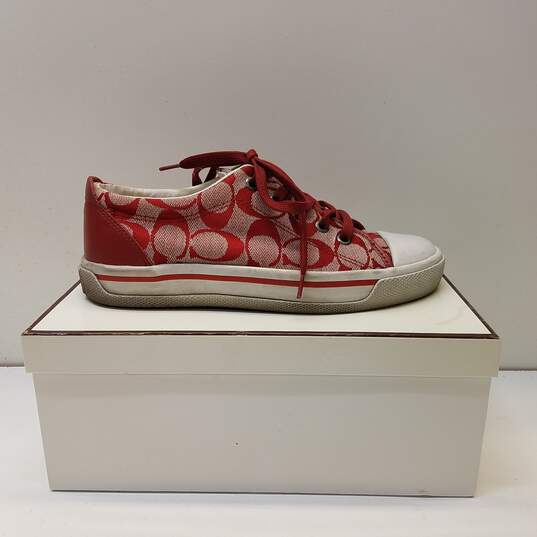 eftermiddag bungee jump Indgang Buy the Coach Signature Red Comfort Shoes Size 6.5 | GoodwillFinds