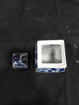 Small Blue and White Floral Ceramic Vase alternative image