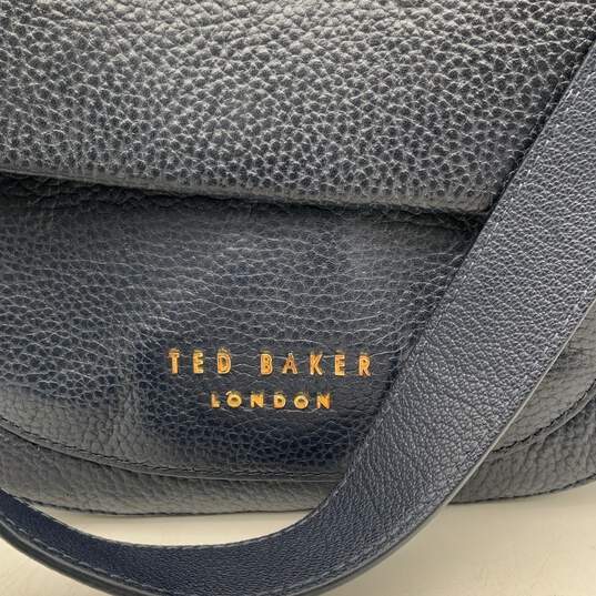 Ted Baker Womens Amali Navy Blue Leather Shoulder Strap Crossbody Bag Purse image number 5