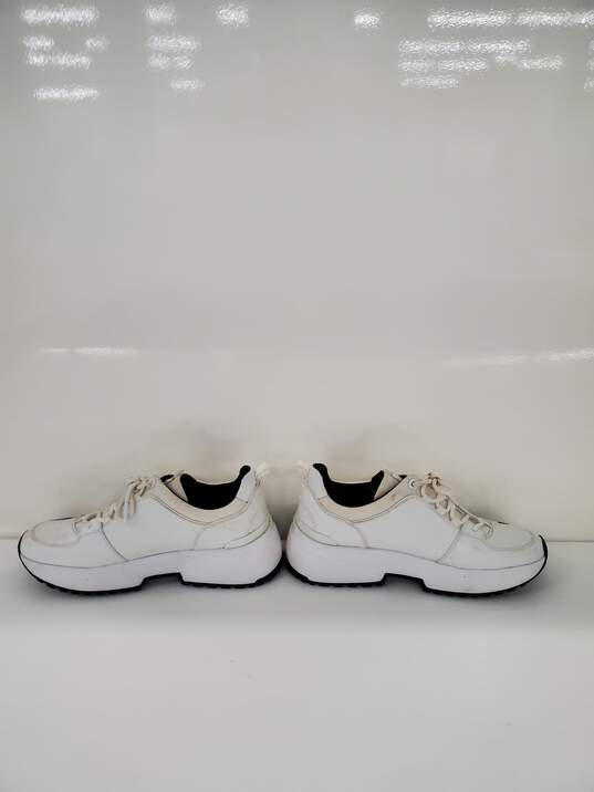 Used Michael KORS White GRAPHIC BLACK LOGO Platform Sneakers Size-8.5 image number 3