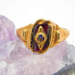 Vintage 10k Yellow Gold Red Spinel Class Ring 4.1g