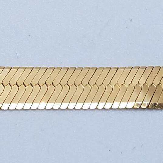 Silk Flex 14K Gold 20in Herringbone 6.8mm Necklace 22.8g image number 4
