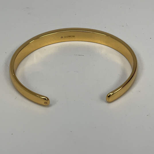 Designer J. Crew Gold-Tone Curved Shape Classic Plain Cuff Bracelet image number 4
