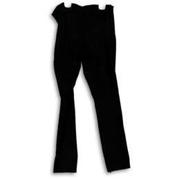 Womens Black Flat Front Stretch Side Zip Straight Leg Ankle Pants Size 12 alternative image