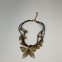 Designer Kirks Folly Gold-Tone Multi Strand Butterfly Pendant Necklace alternative image
