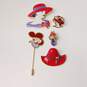 Red Hat Fashion Costume Jewelry Assorted 9pc Lot image number 2