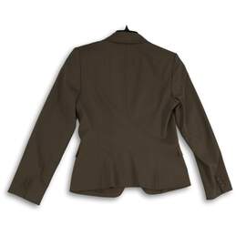 NWT Tahari Womens Brown Long Sleeve Notch Lapel One Button Blazer Size 10 alternative image