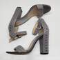 Hendrix Gray Suede Studded Open Toe Heels Size 6 image number 2