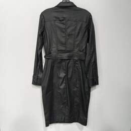 White House Black Market Women's Black LS 3/4 Snap Belted Dress Size 8 alternative image