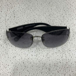 Womens Cameron (S332) Black Rimless Rectangular Sunglasses With Case