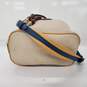 Vintage Dooney & Bourke Teton Taupe & Navy Pebble Leather Drawstring Bag image number 5