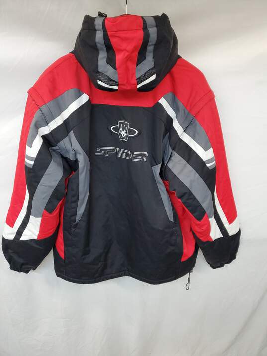 Mn Spyder Red Black White Snowboard Ski Jacket Sz XL image number 3