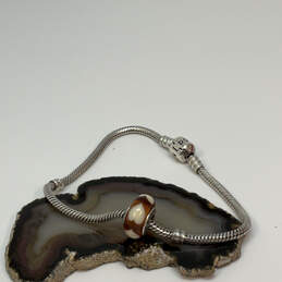 Designer Pandora S925 ALE Sterling Silver Snake Chain Orange Charm Bracelet