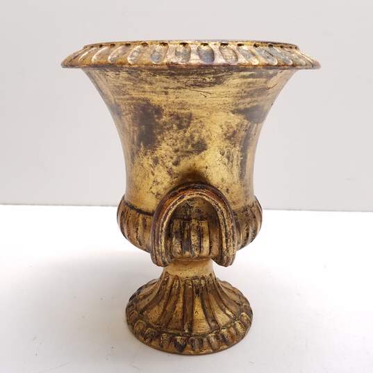 Vintage Gilded Italian Urn Footed Ceramic Planter 12 inch H image number 2