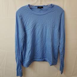 J. Crew Light Blue Long Sleeve Merino Wool Pullover Sweatshirt Women's Size XL