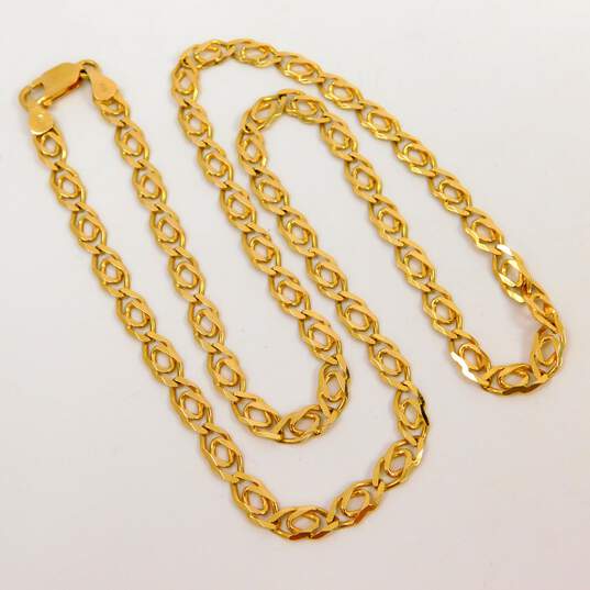 14K Yellow Gold Fancy Link Chain Necklace 17.9g image number 5