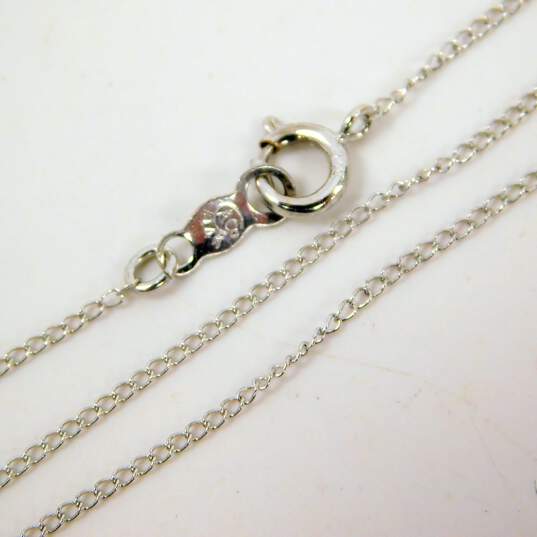 Elegant 14K White Gold Clear Quartz Pendant On 12K Chain Necklace 1.4g image number 5
