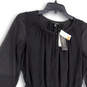 NWT Womens Black Pleated Balloon Sleeve Pullover Fit & Flare Dress Size XS image number 3
