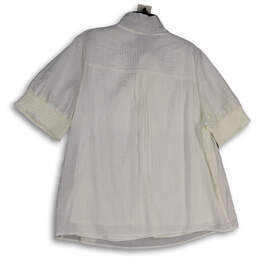 NWT Womens White Short Sleeve Tie Neck Pullover Blouse Top Size 20 alternative image