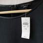Women's Anne Taylor Black/Dark Gray Blouse with Faux Leather Sleeves Size 14 NWT image number 3
