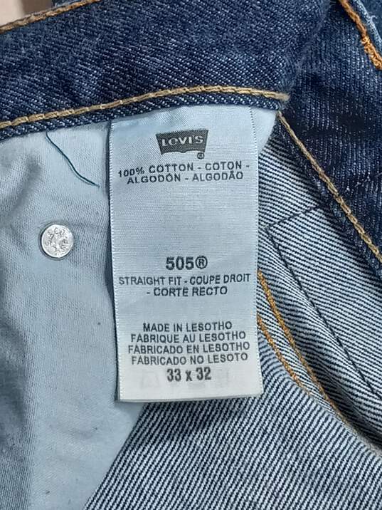 Levi's 505 Men's Blue Jeans Size 33x32 image number 4