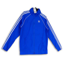 NWT Mens Blue White Regular Fit Long Sleeve Full-Zip Track Jacket Size S