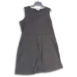 Womens Black Round Neck Sleeveless Back Cutout Pullover A-Line Dress Sz 2X