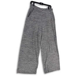 Womens Gray Elastic Waist Pockets Stretch Pull-On Wide Leg Ankle Pants Sz M