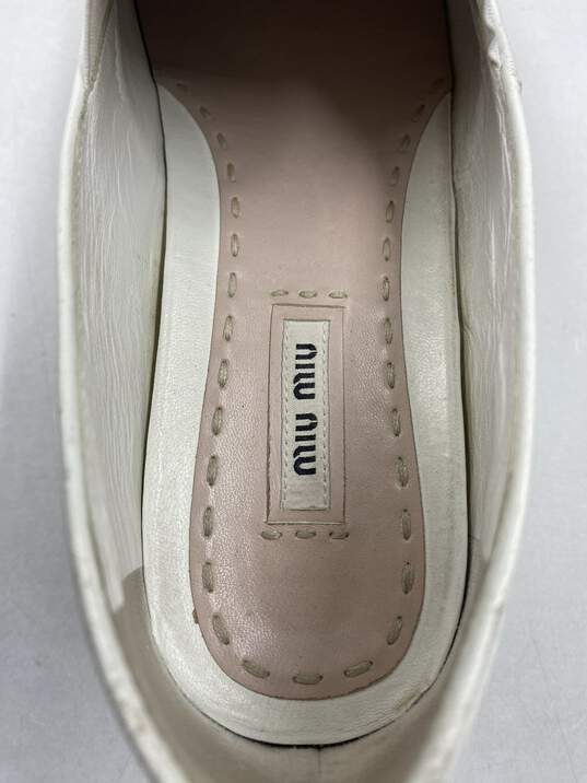 Authentic Miu Miu White Platform Slip-Ons W 10 image number 4